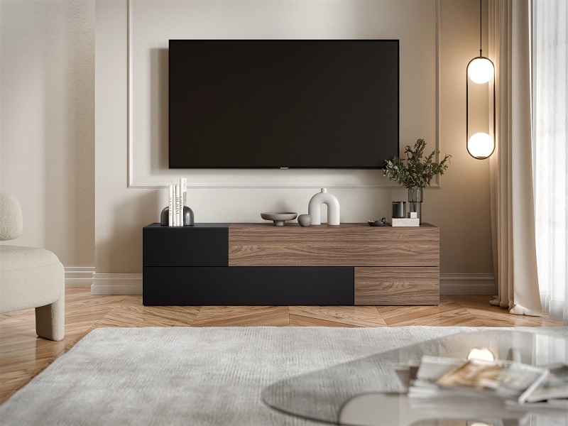 Tv stolík Axis orech/čierna